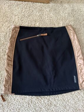 Skhoop Classic Black Ski Skirt Puffer with Gold Stripes Medium